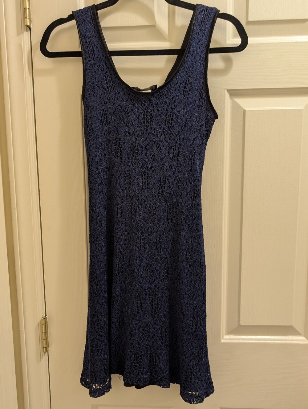 Up Front Vintage Blue Lace Overlay Dress